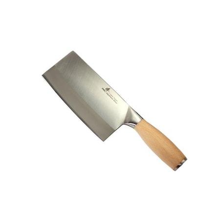 Zhen ZHEN A11O VG-10 Series 3 Layer Forged 6.5 in. Oak Handle Medium Duty Cleaver Chef Butcher Bone Chopper Knife A11O